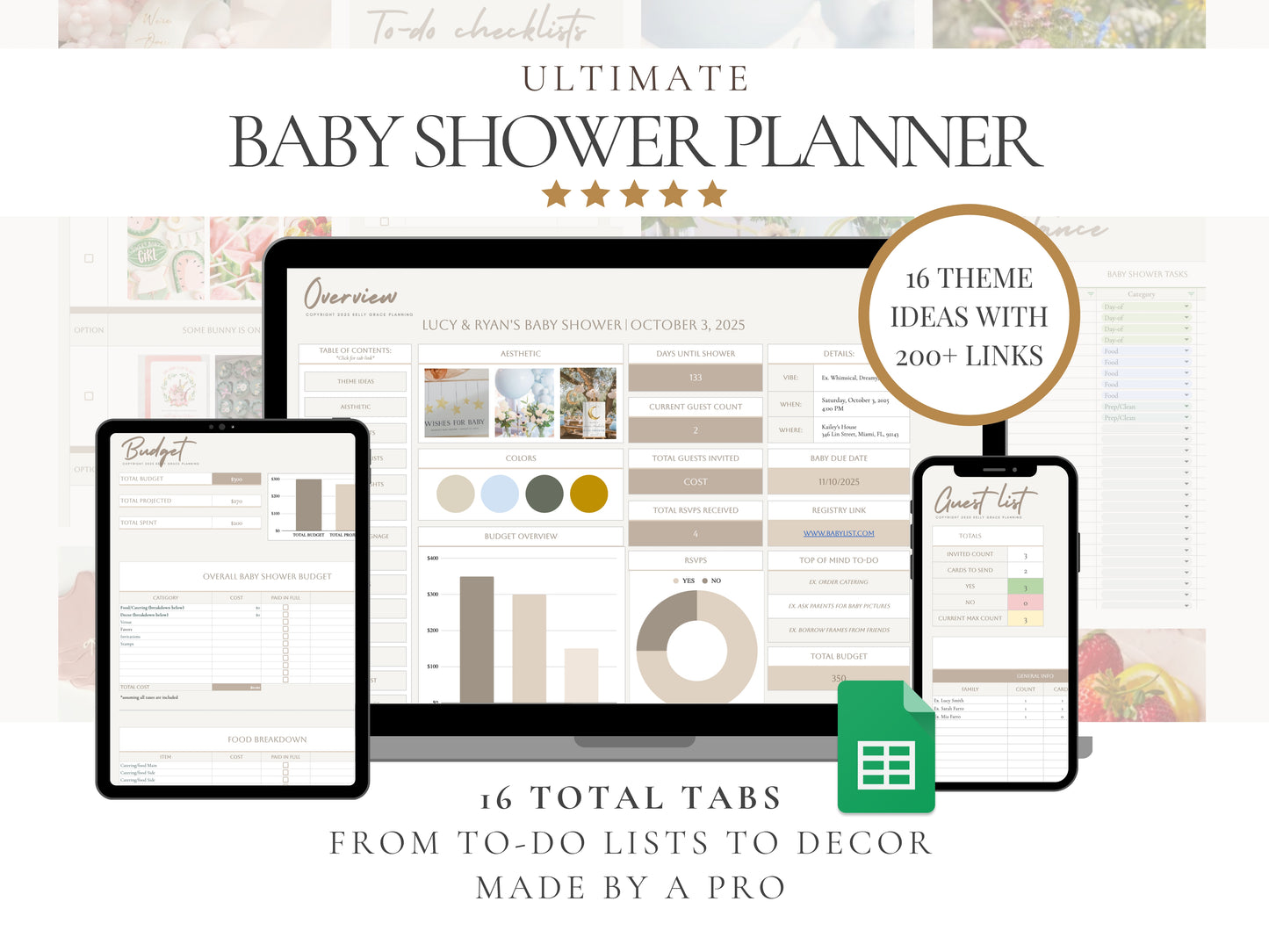 Digital Baby Shower Planner