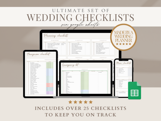 Digital Wedding Checklist Spreadsheet